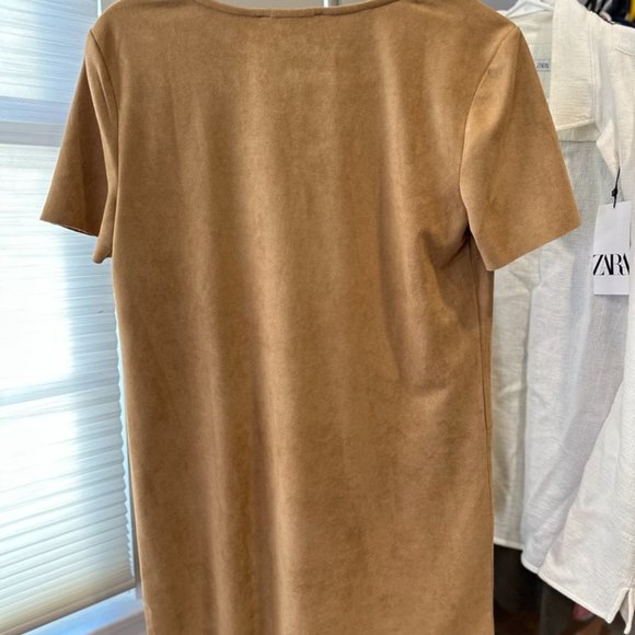 NWT Dress Forum Faux Suede Tan Dress Small - Picture 4 of 5